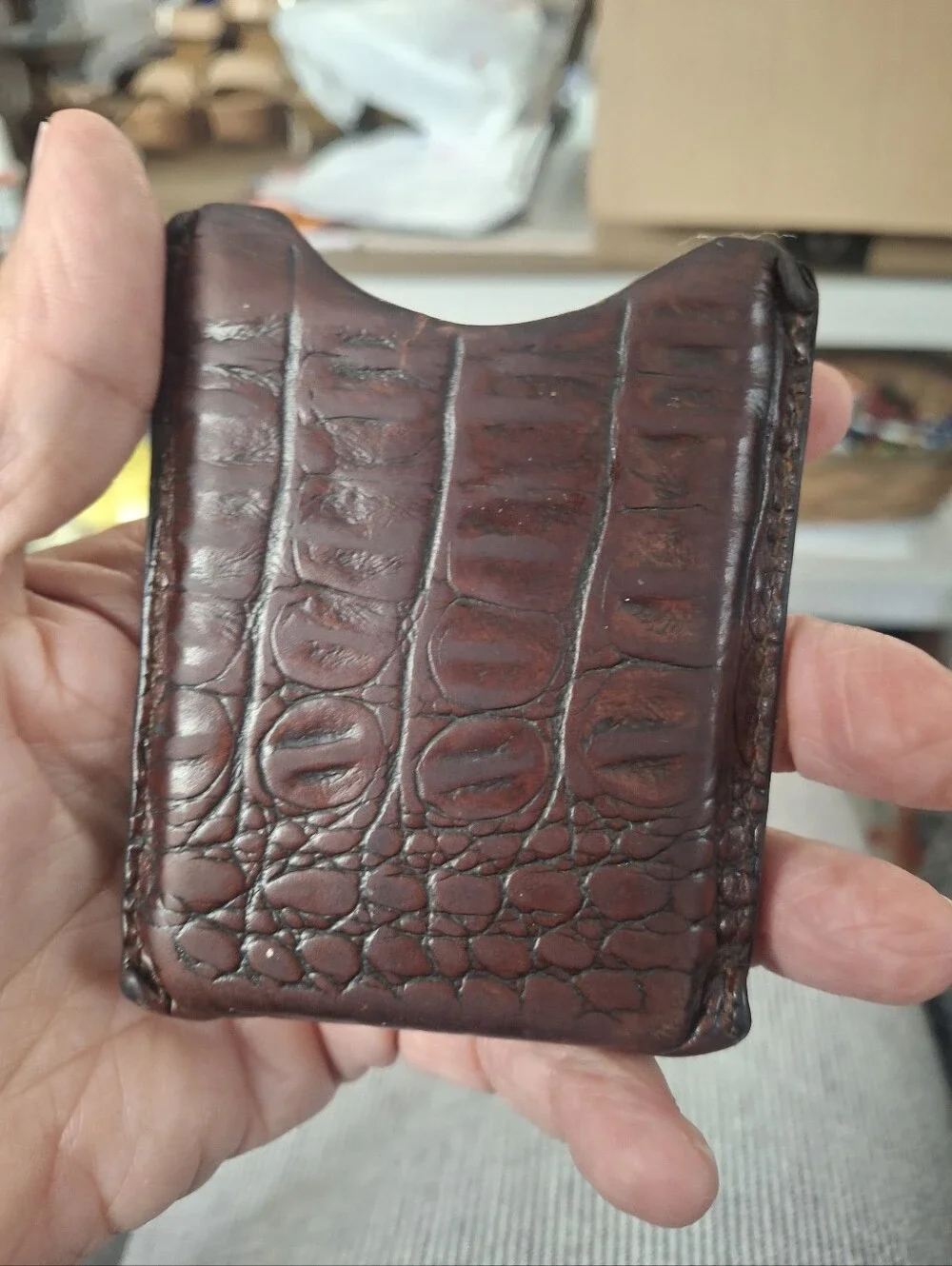 Brighton Brown Croc-Embossed Leather Money Clip